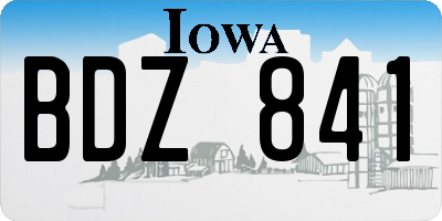 IA license plate BDZ841