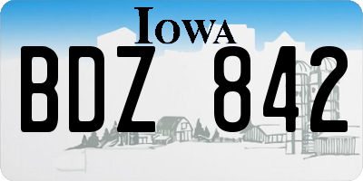 IA license plate BDZ842