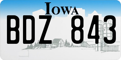 IA license plate BDZ843
