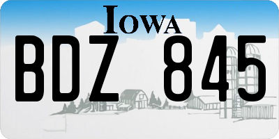 IA license plate BDZ845