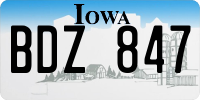 IA license plate BDZ847