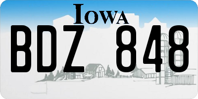 IA license plate BDZ848