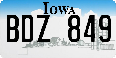 IA license plate BDZ849