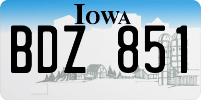 IA license plate BDZ851