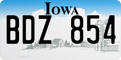 IA license plate BDZ854