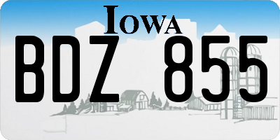 IA license plate BDZ855