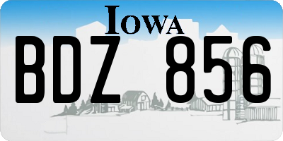 IA license plate BDZ856