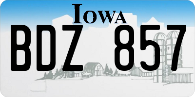 IA license plate BDZ857