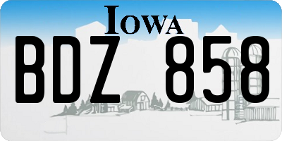 IA license plate BDZ858