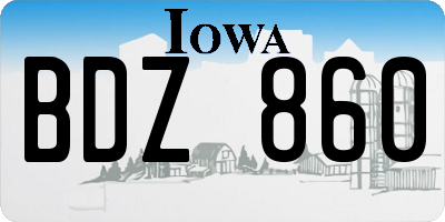 IA license plate BDZ860