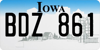 IA license plate BDZ861