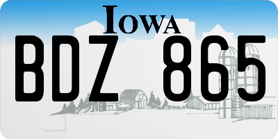 IA license plate BDZ865