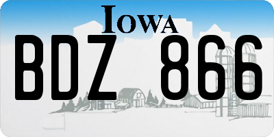 IA license plate BDZ866