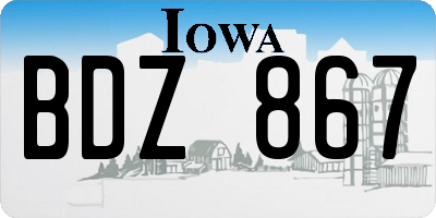 IA license plate BDZ867