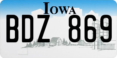 IA license plate BDZ869