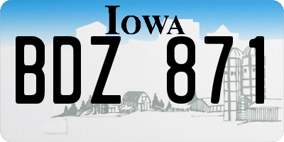 IA license plate BDZ871