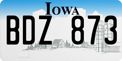 IA license plate BDZ873