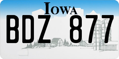 IA license plate BDZ877