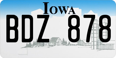 IA license plate BDZ878