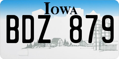IA license plate BDZ879