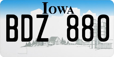 IA license plate BDZ880