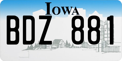 IA license plate BDZ881