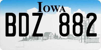 IA license plate BDZ882