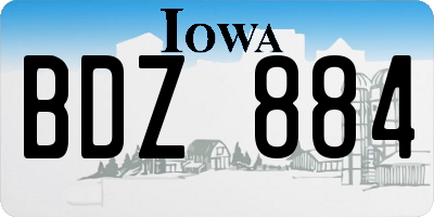 IA license plate BDZ884
