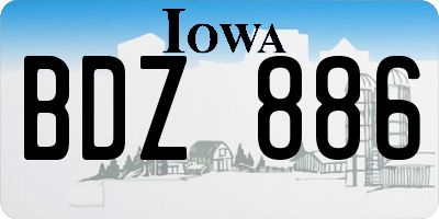 IA license plate BDZ886