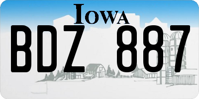 IA license plate BDZ887