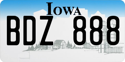 IA license plate BDZ888