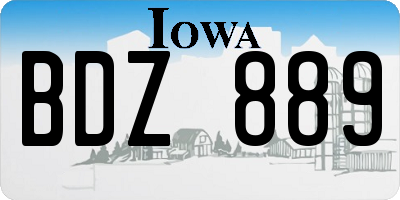 IA license plate BDZ889