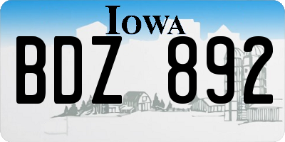 IA license plate BDZ892