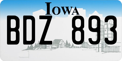 IA license plate BDZ893