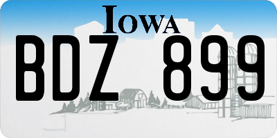 IA license plate BDZ899