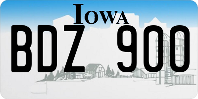 IA license plate BDZ900