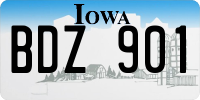 IA license plate BDZ901