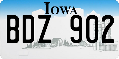IA license plate BDZ902