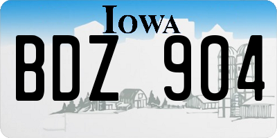 IA license plate BDZ904