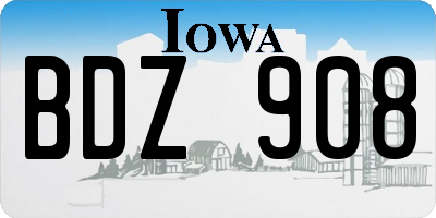 IA license plate BDZ908