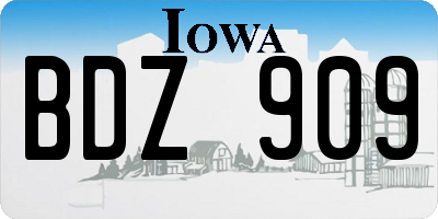 IA license plate BDZ909