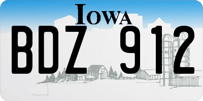 IA license plate BDZ912