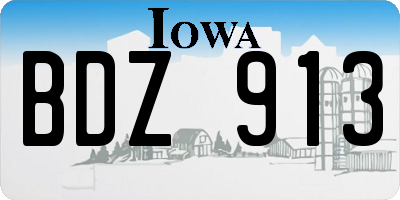IA license plate BDZ913