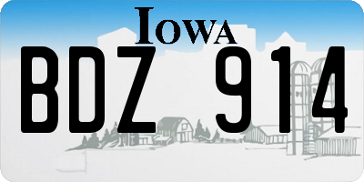 IA license plate BDZ914
