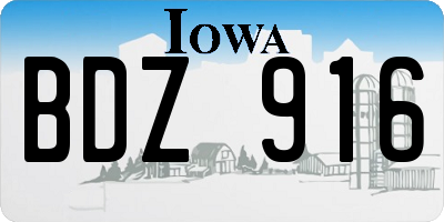 IA license plate BDZ916