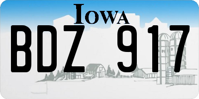 IA license plate BDZ917