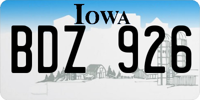IA license plate BDZ926