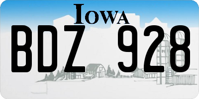 IA license plate BDZ928