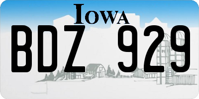 IA license plate BDZ929