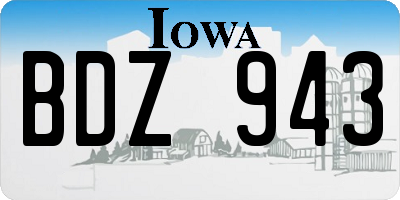 IA license plate BDZ943